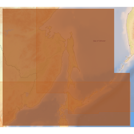 Карта глубин - Острова Хоккайдо и Сахалин
